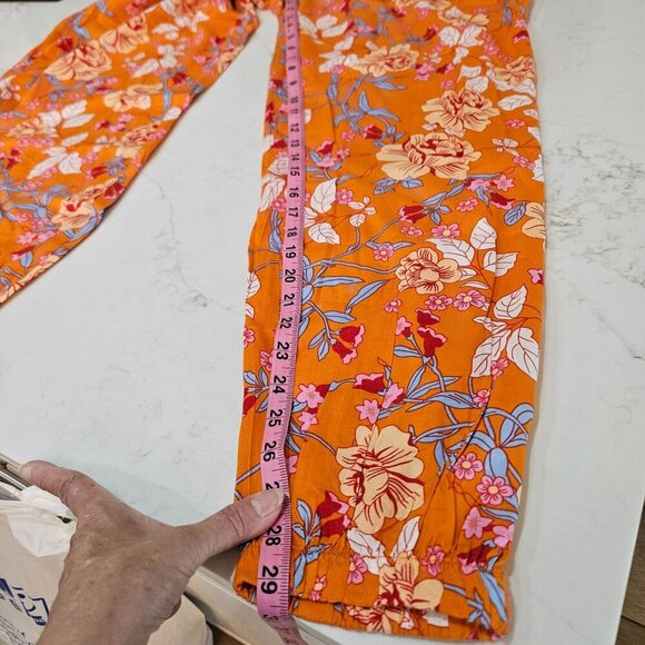 Lascana Floral Print Pants Size 14  Relaxed Soft Boho Pants, Elastic Waist Cuffs - Picture 9 of 11